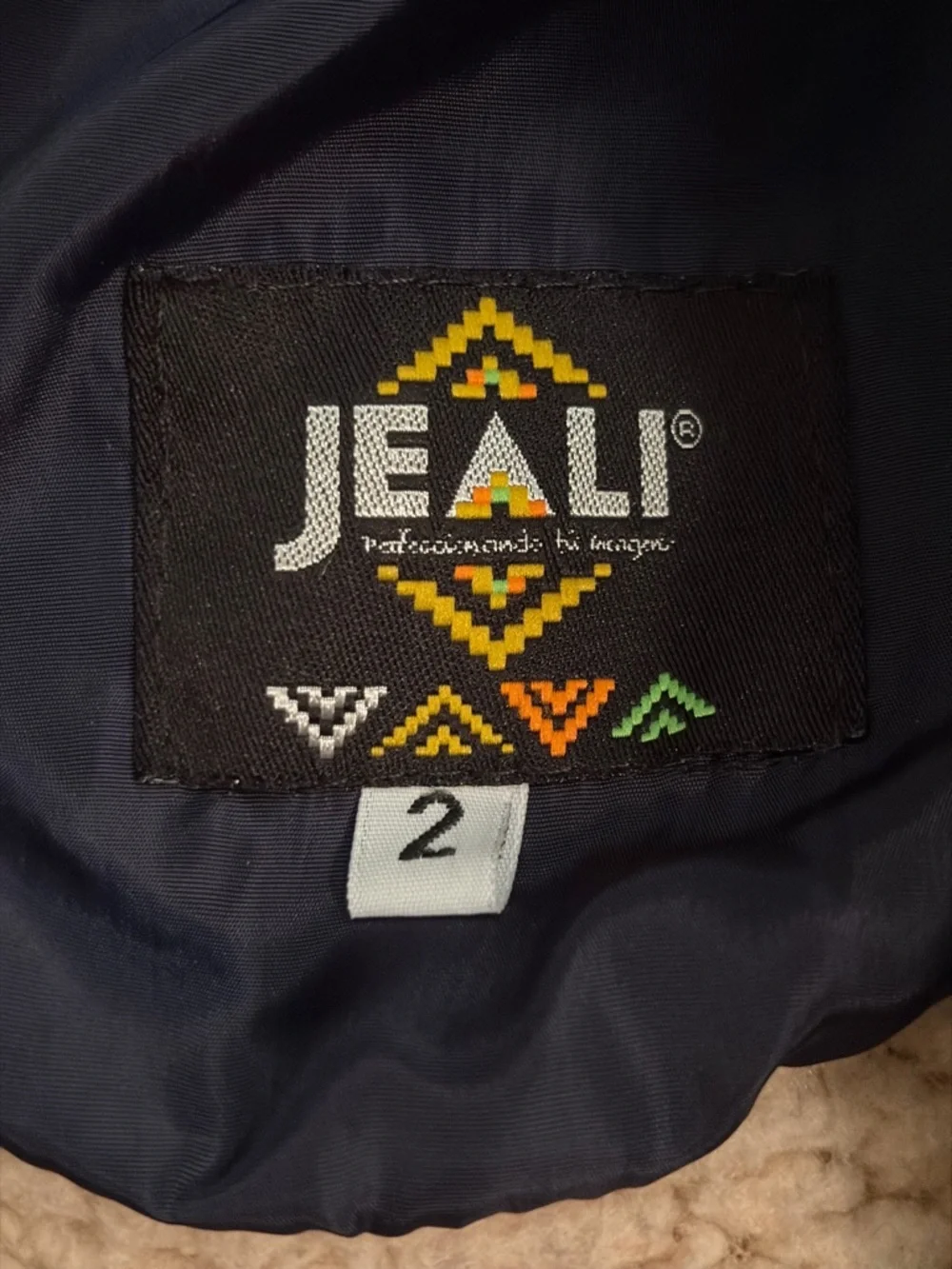 Jeali Sherpa Lined Toddler Puffer Jacket Size 2 Navy Cream